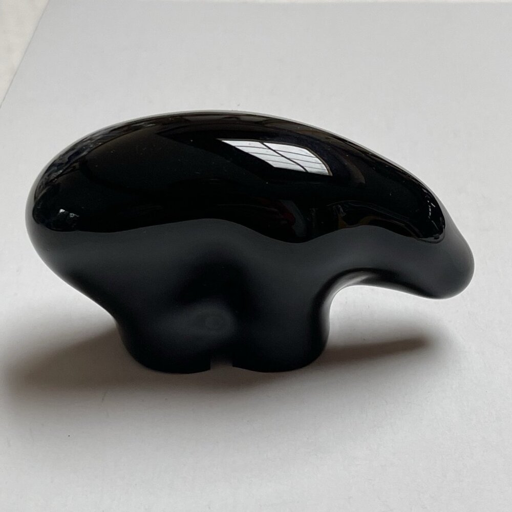 Vintage Carved Black Polar Bear Sculpture Figurine Home Decor Gift Goth
